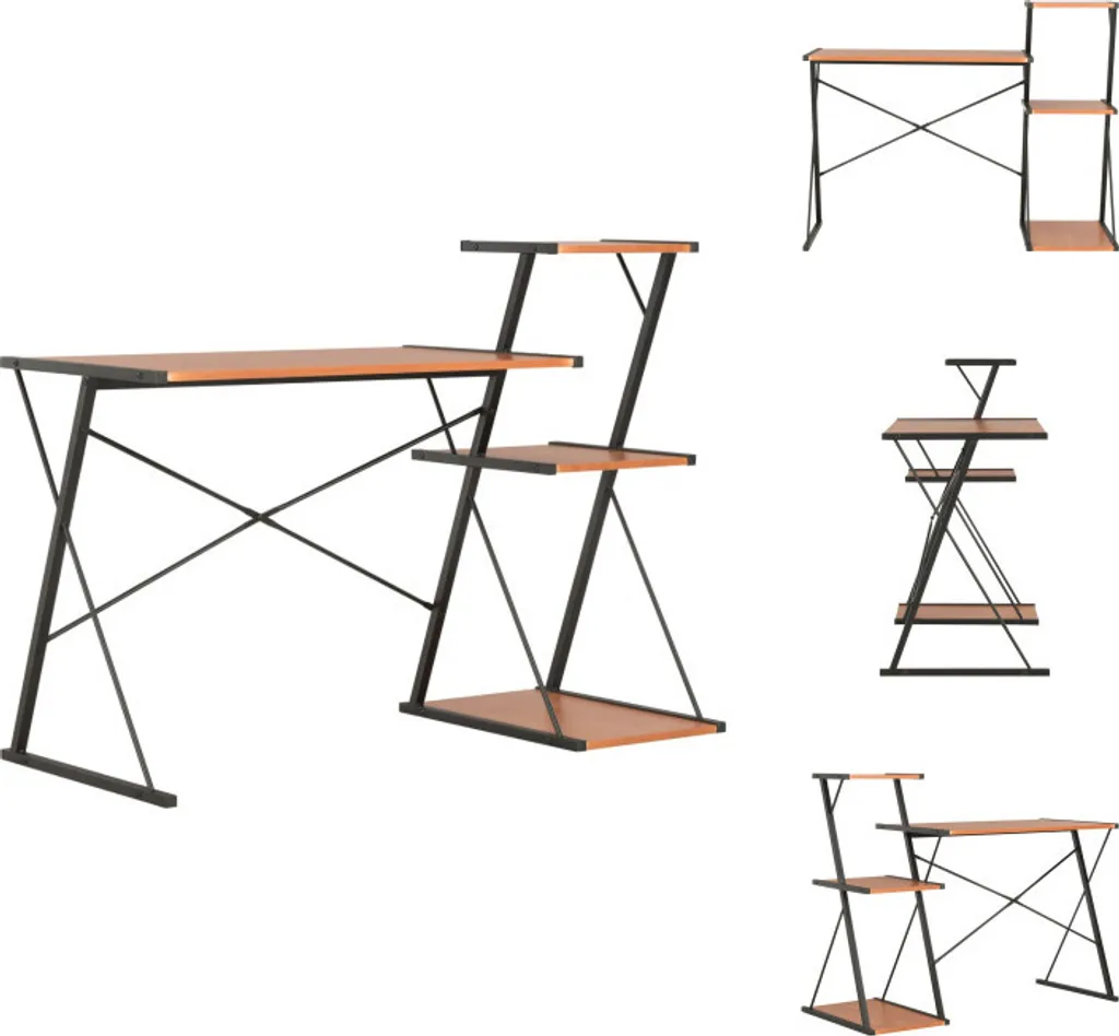 Scrivania Studio vidaXL 116x50x93 cm Nera - Angolo Lavoro Perfetto