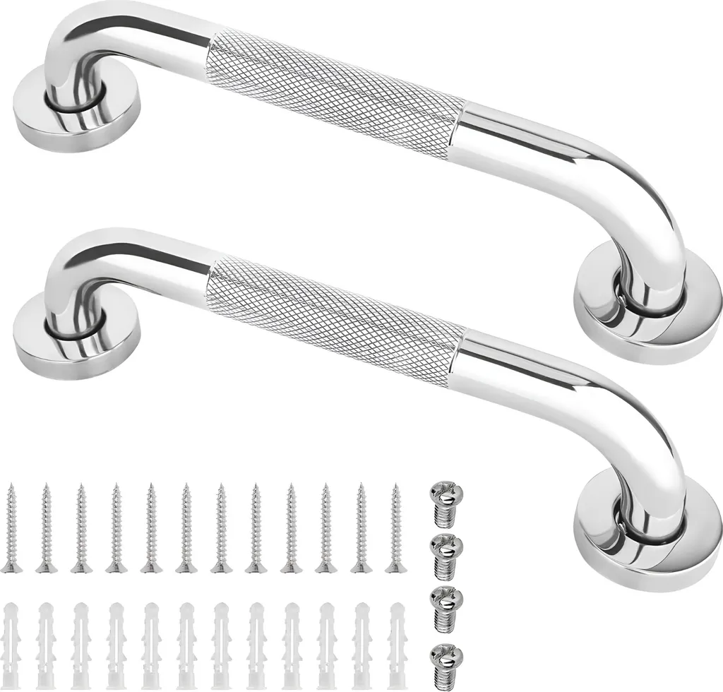Barre d'Appui de Sécurité pour Douche et Bain en Inox - Set de 2 Pièces