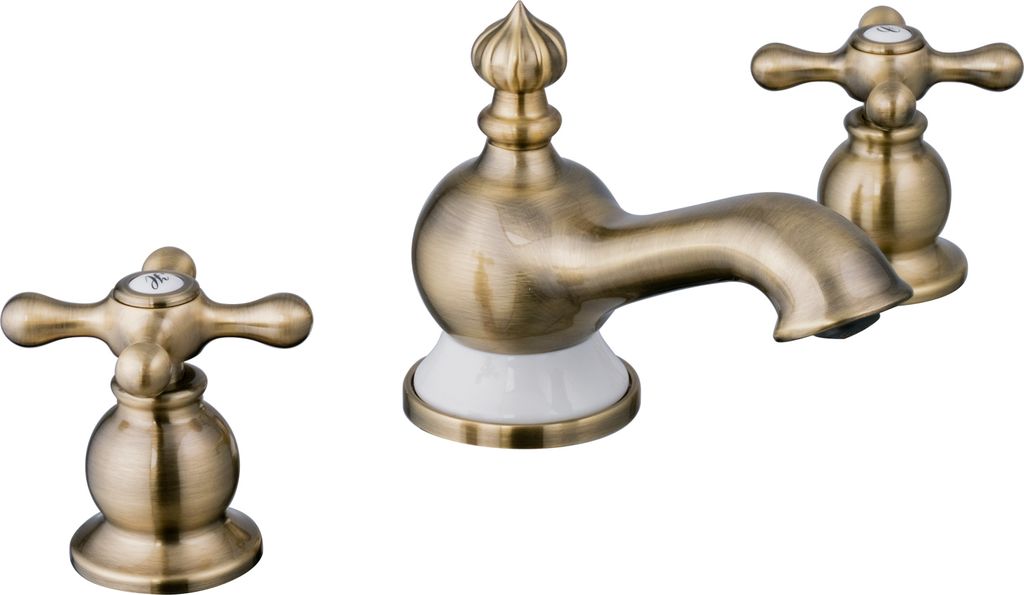 PaulGurkes Waschtischarmatur 3-Loch Retro Antik Bronze Messing