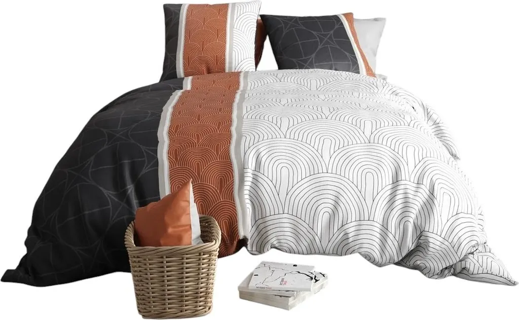 Parure de lit Art Déco avec housse de couette Ekinose en coton
