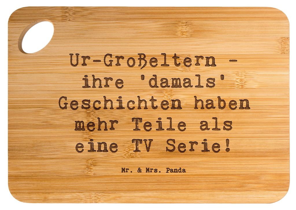 Mr. & Mrs. Panda Schneidebrett Spruch Ur-Großeltern Geschichten - Transparent - Geschenk, Brett, Geburtstage, persönliche Erinnerungen, einzigart...