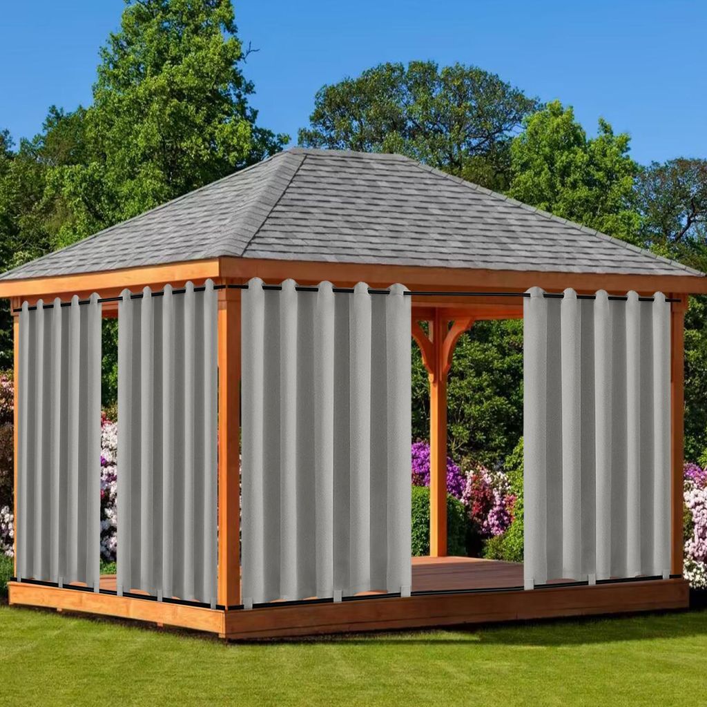 Tende Esterno Balcone Impermeabili E Antivento | Con Occhielli | Protezione UV | Grigio Chiaro | 4 Pezzi 132 Cm - Foto 6