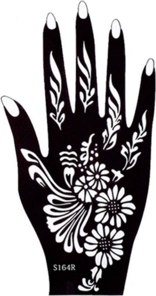 Henna Tattoo Schablone für die Rechte Hand