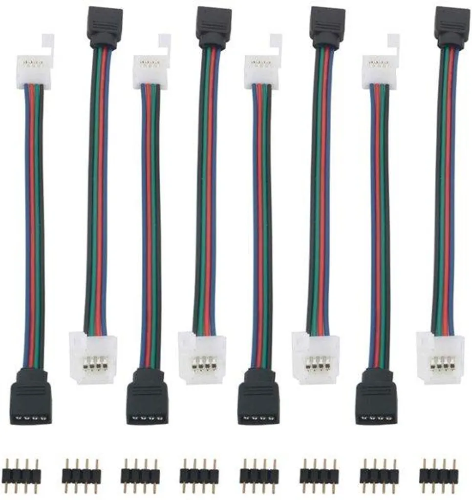 Adaptateur de raccordement d'angle pour bande LED 10mm à 4 broches RGB
