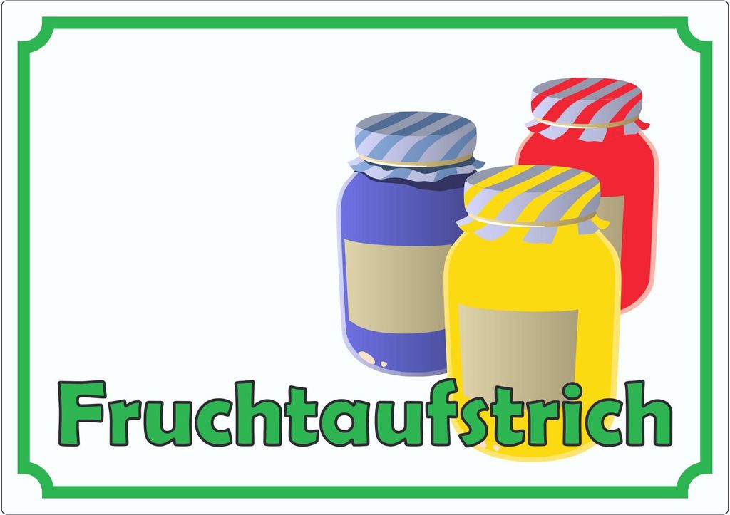 Fruchtaufstrich Marmelade Werbeaufkleber Hofladen Verkaufsförderung A0 (841x1189mm)