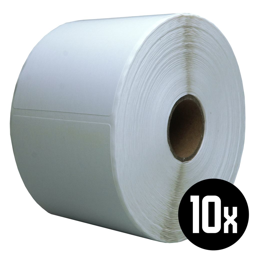DULA Etiketten - Kompatibel mit Zebra 57x51mm - Weiß - Permanent - 10 Rollen - 1000 Etiketten pro Rolle - Kern 25mm