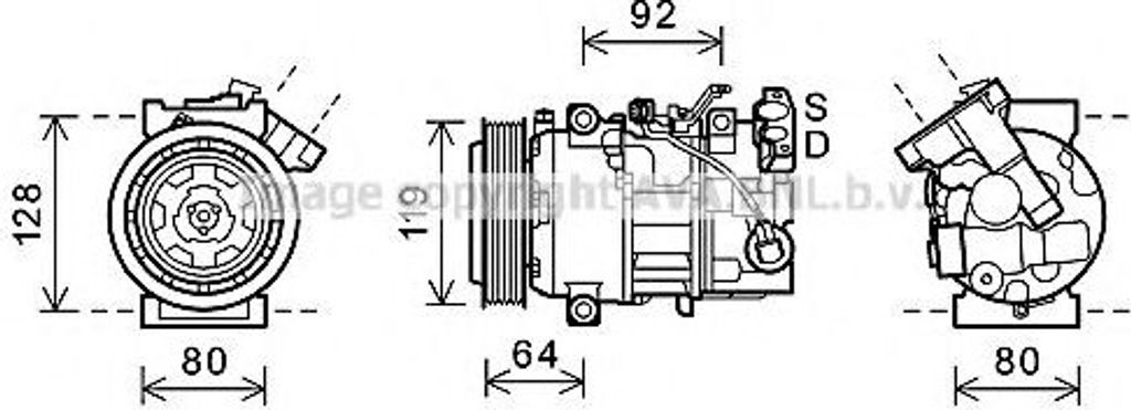 PRASCO RTAK492 6SEL14C Klimaanlage Klimakompressor PAG 46 R134a für RENAULT MEGANE III Grandtour (KZ0/1) Scénic III (JZ0/1) GRAND SCÉNIC III (JZ...