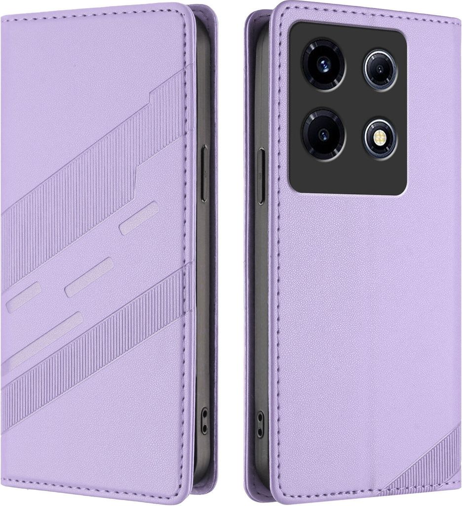 Hülle für Infinix Note 30 VIP, Kunstleder Brieftaschen Handyhülle mit Kartenfach und Standfunktion Violett