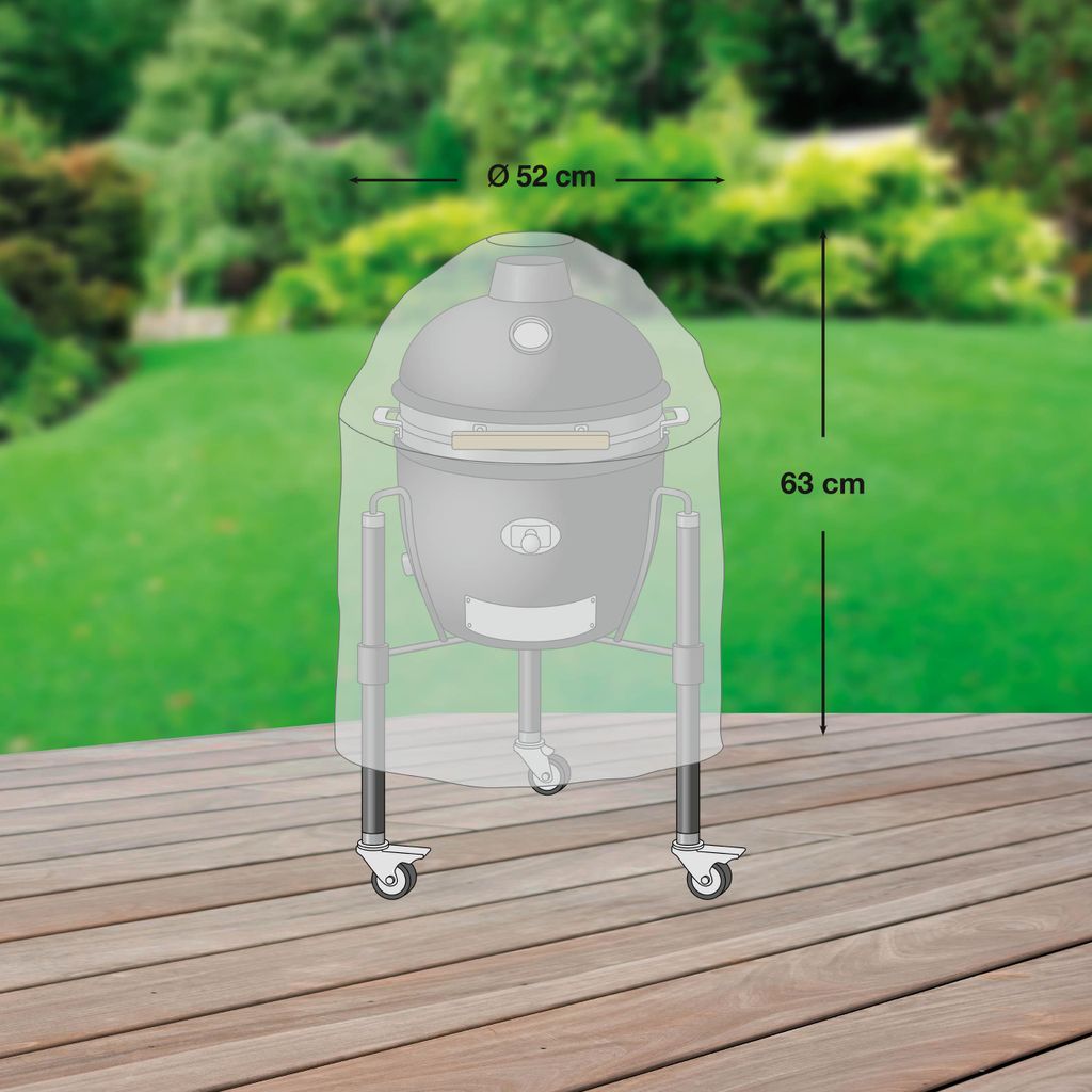 Schutzhülle für Keramikgrill Premium 2.0 Schwarz, Größe:rund Ø 52 x 63 cm