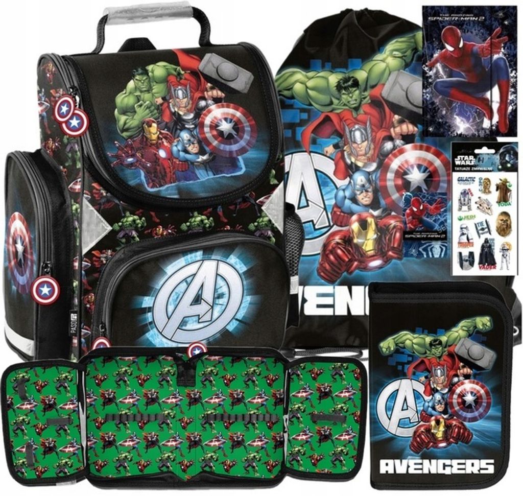 6tlg AVENGERS Schulranzen set Ranzen Schulrucksack rucksack Produktbild 