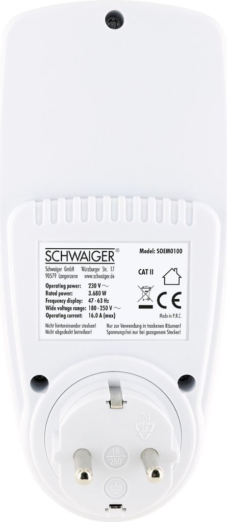 Schwaiger Energiekostenmessgerät SOEM0100 für Produktbild 3