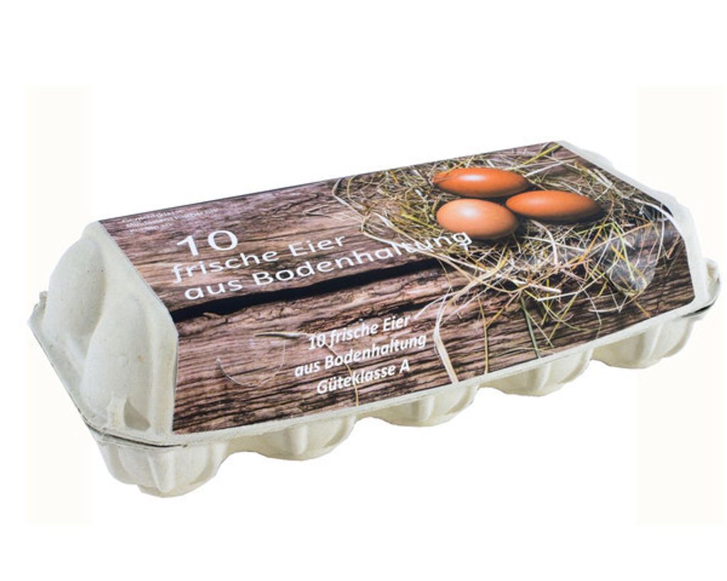 154x Eierverpackungen für 10 Eier Bodenhaltung weiß . Produktbild 