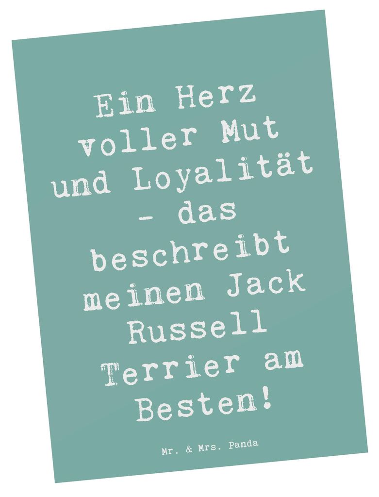 Mr. & Mrs. Panda Postkarte Spruch Jack Russell Terrier - Meeresbrise - Geschenk, Russel, Postkarten, bildkarte, Fotokarte, Familienhund, Freund, ei...