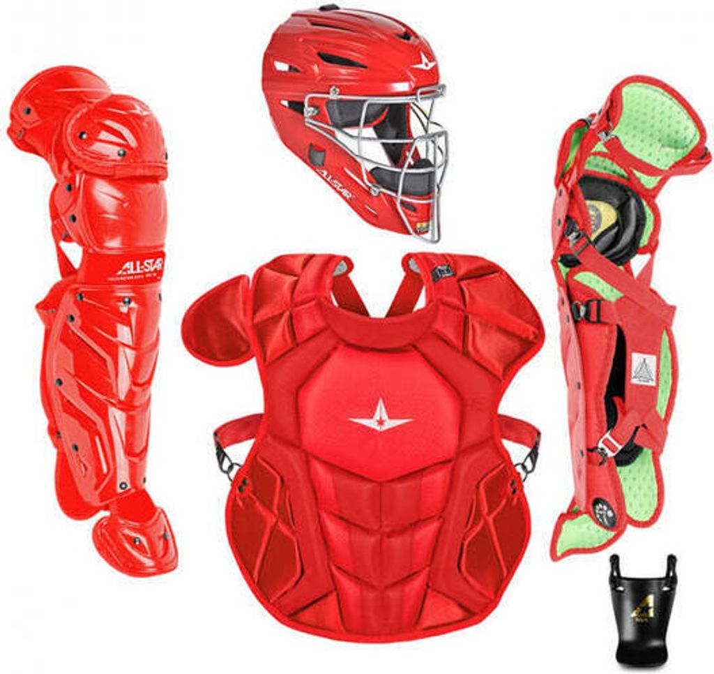 All Star CKCC912S7X Intermidiate System Seven Axis Catcher's Kit | 9-12 Yrs Color Scarlet Baseball/Softball Artikel