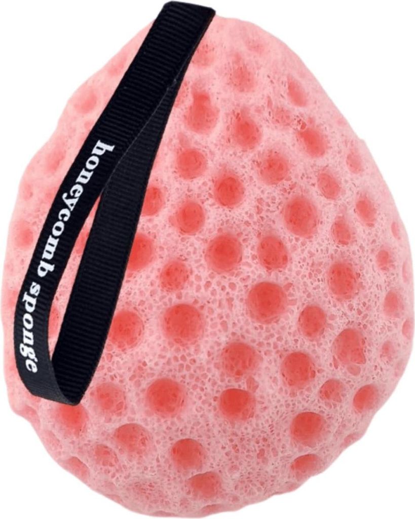 ECarla - Wabenförmiger rosa Duschschwamm