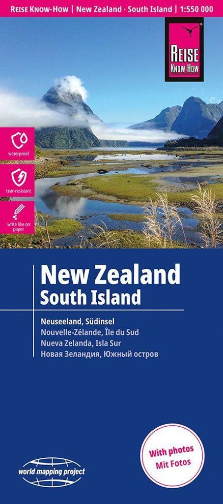 Reise Know-How Landkarte Neuseeland, SüSteckanschlussl - New Zealand South Island (1:550.000)