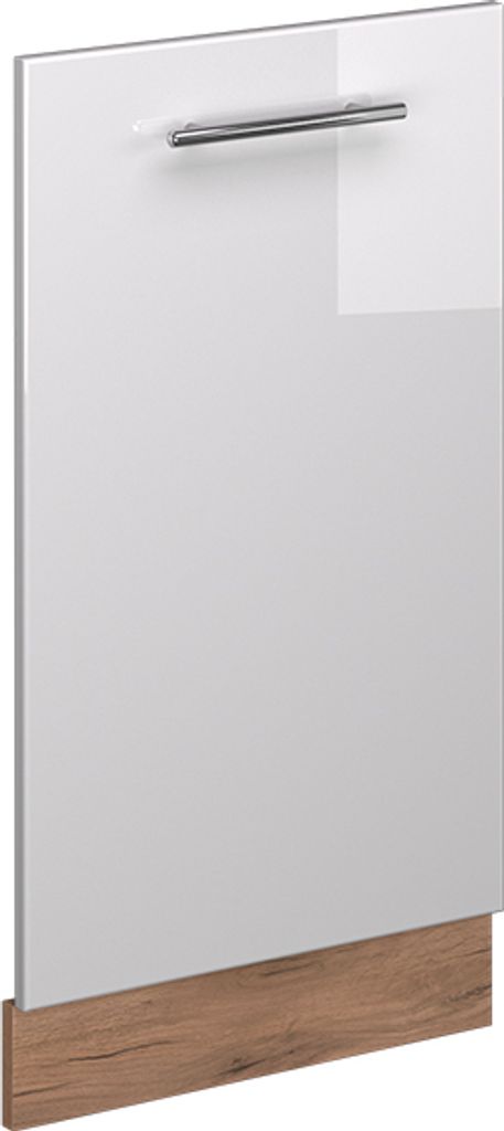 Vicco Geschirrspülblende Fame-Line, 45 cm ohne Arbeitsplatte, Weiß Hochglanz/Goldkraft Eiche