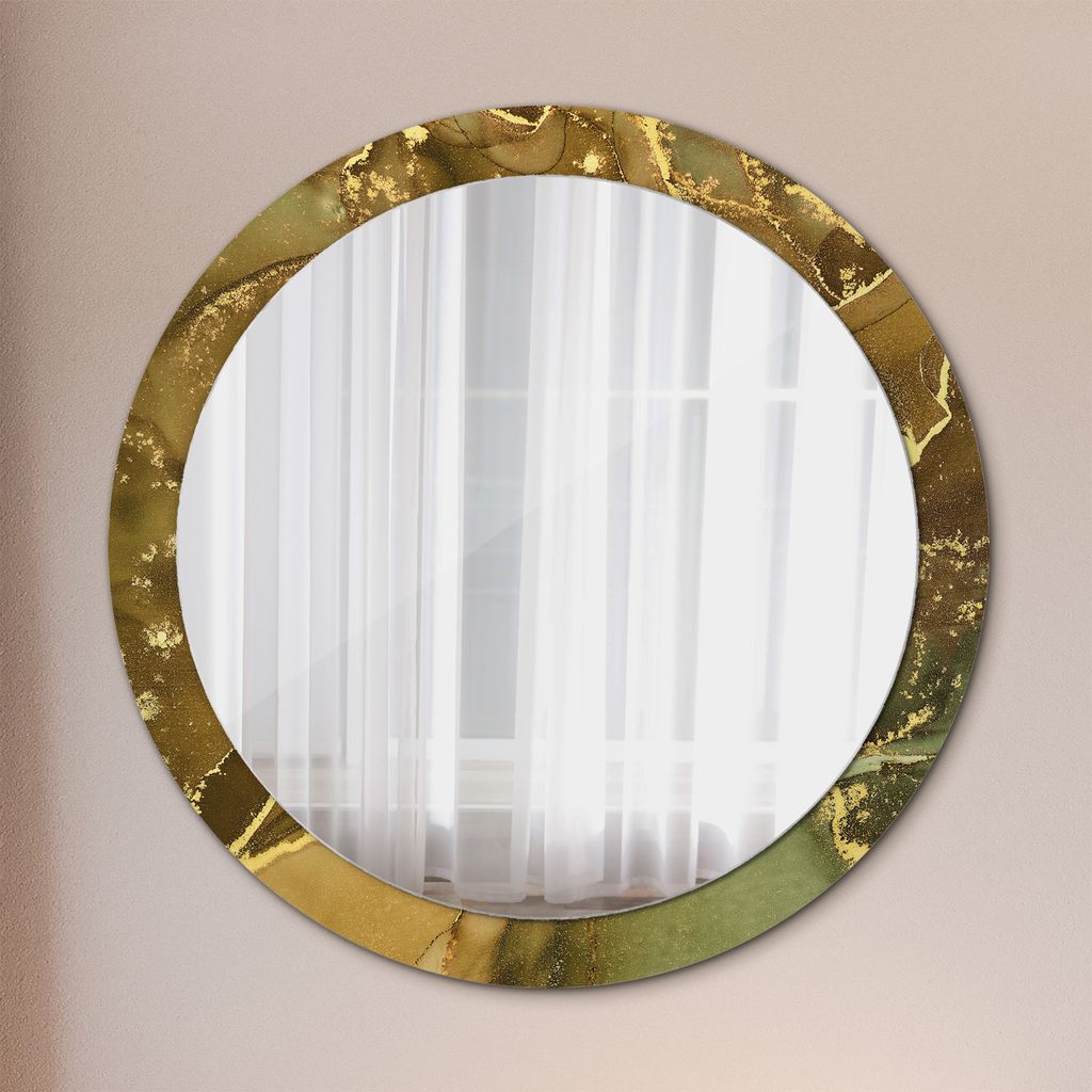Spiegel - Mirror zum Wandspiegel Schlafzimmer – Schminkspiegel- metallisch wirbelt- Ø90cm