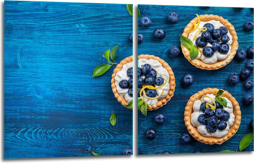 Herdabdeckplatten 2x40x52 Glaskeramikfeld 2-Teilig Glas Spritzschutz Kuchen