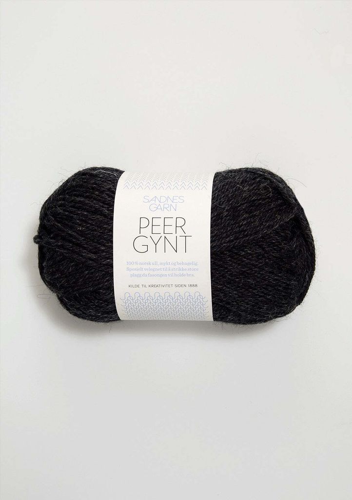 Sandnes Peer Gynt 50g - 100% Schurwolle Schwarz meliert Produktbild 