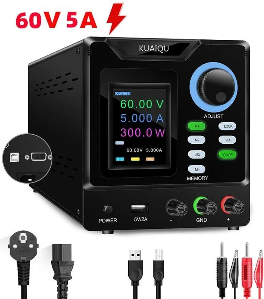 Alimentation DC programmable 60V 5A 300W avec interfaces USB et RS-232 - 2