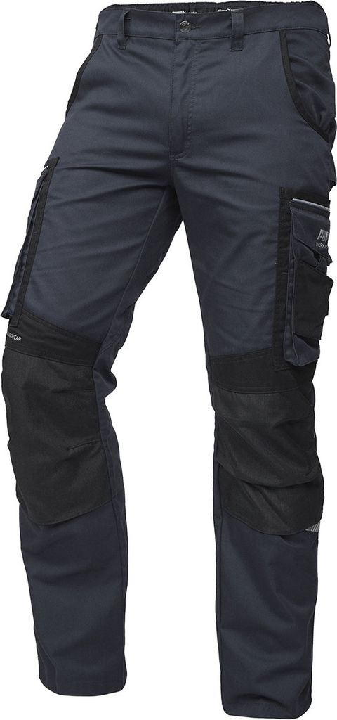 PUMA Workwear Precision X - Arbeitshose Herren - Männerhose mit Stretch für Handwerk Heimwerk und Baugewerbe mit vielen Taschen - Anthrazit/Schwa...