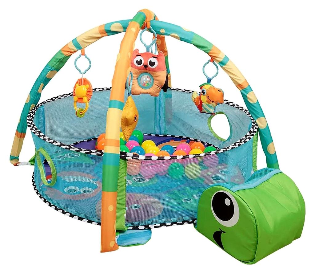 Baby Spieldecke mit Spielbogen und Klavier, abnehmbarer Spiegel, Rassel, Spielzeug für Babys von 0 bis 6 Monaten