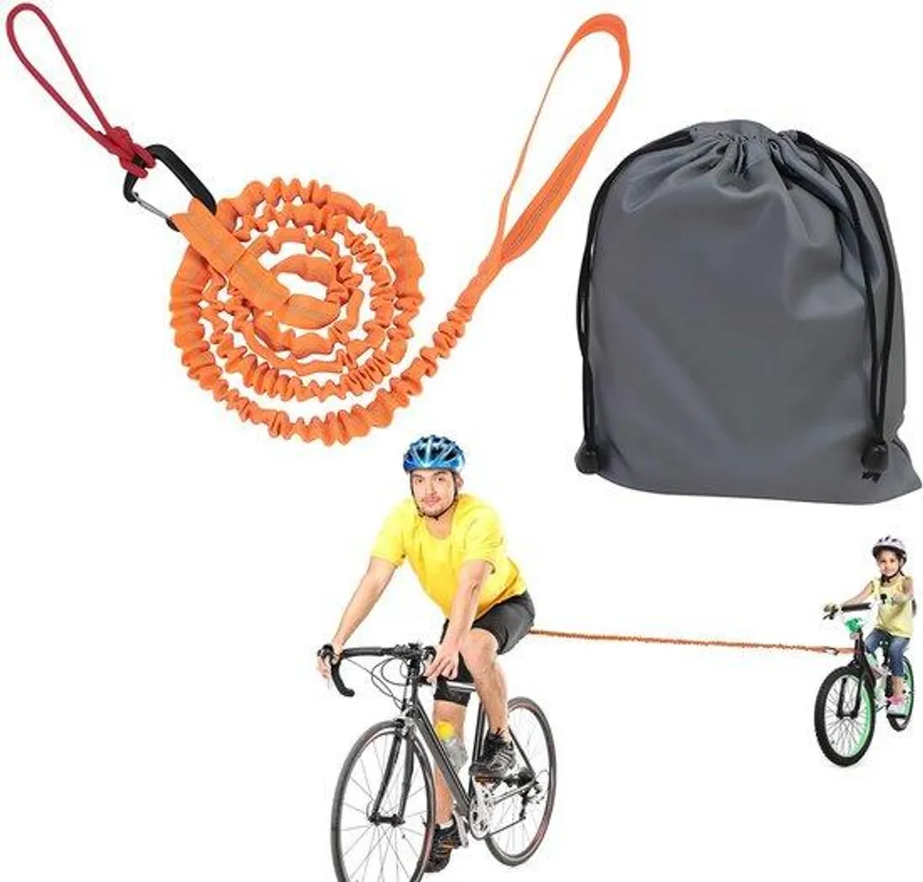 Longe de remorquage vélo pour sorties famille - Aide à la traction enfant