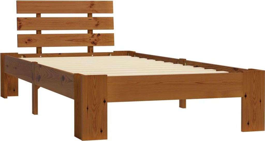 vidaXL Massivholzbett Honigbraun Kiefer 100x200 cm Produktbild 