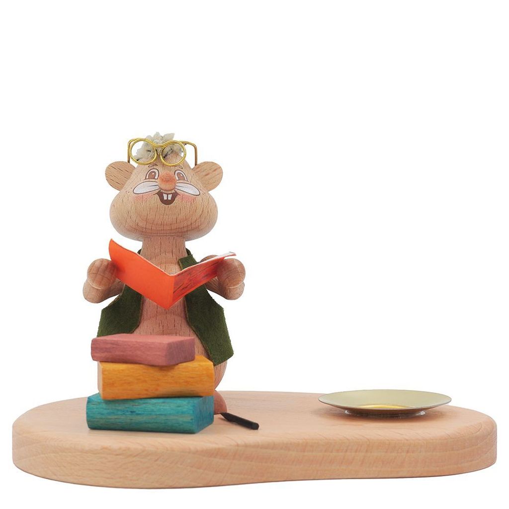 Schweda - Hamster Mini - 10 cm -Vorleser mit Kerzenhalter