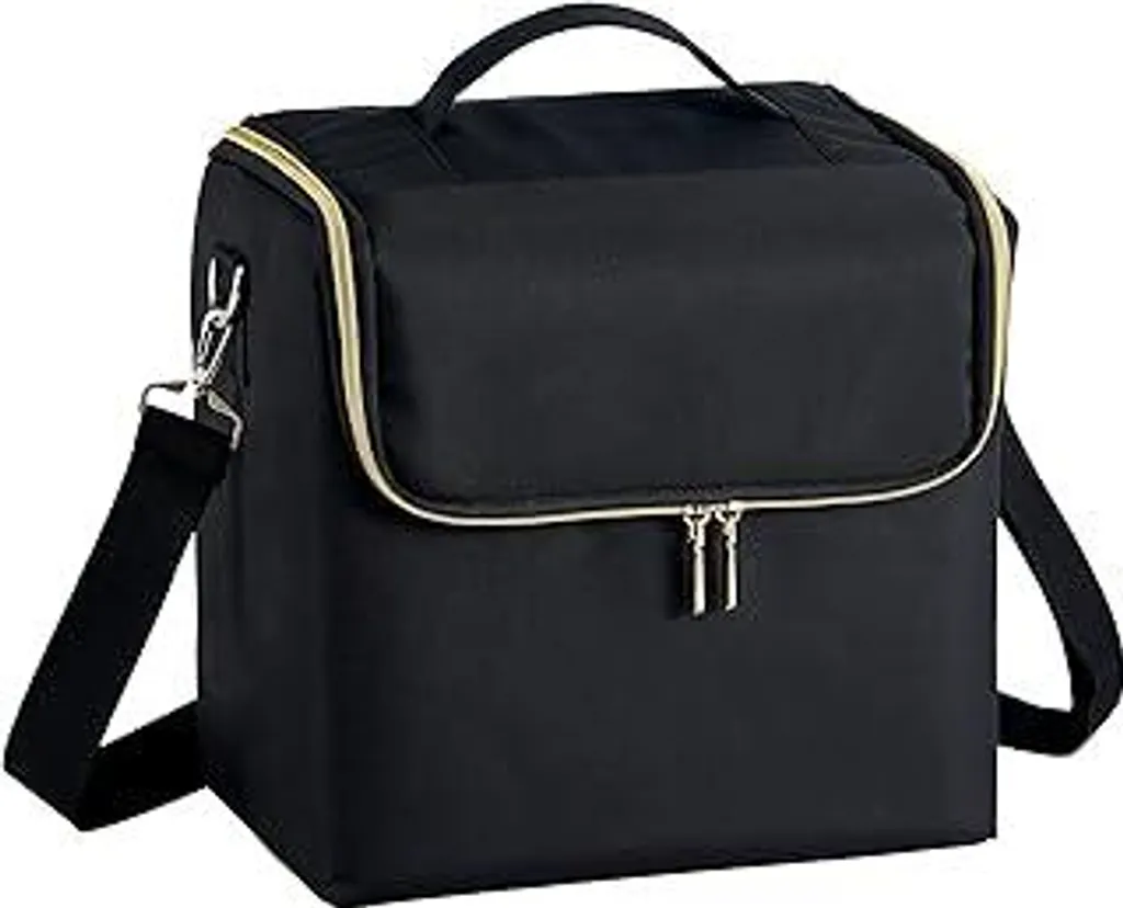 Valigetta per trucchi Valigetta cosmetici Borsa per trucchi Valigetta per cosmetici Borsa per cosmetici Borsa per trucchi Organizer per trucchi Beauty case Borsa da parrucchiere, modello pieghevole nero - 1