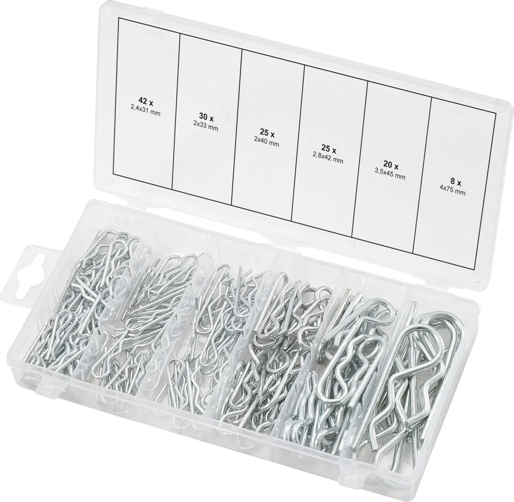 KS Tools 970.0060 Set 150 Copiglie a Molla Professionali per Officina