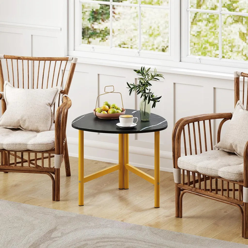Table basse gain de place pour studio, table d'appoint bois et métal - 2