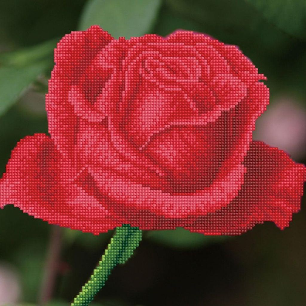 Diamond Dotz Diamond Painting Blumen - Rose Bud mit Rahmen 30,5x30,5cm