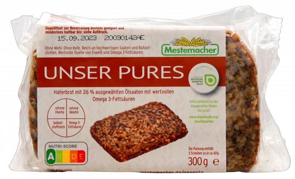 Mestemacher Unser Pures Hafervollkornbrot, 9er Pack (9 x Produktbild 