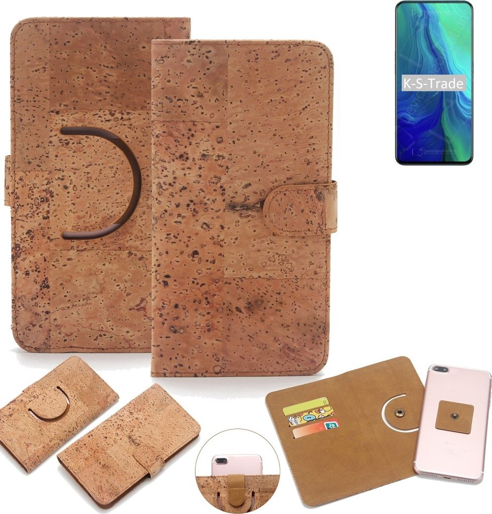 K-S-Trade Handy-Hülle Schutz-Hülle kompatibel mit Oppo Reno2 5G Handyhülle Schutzhülle Korkhülle Kork-Hülle 1x
