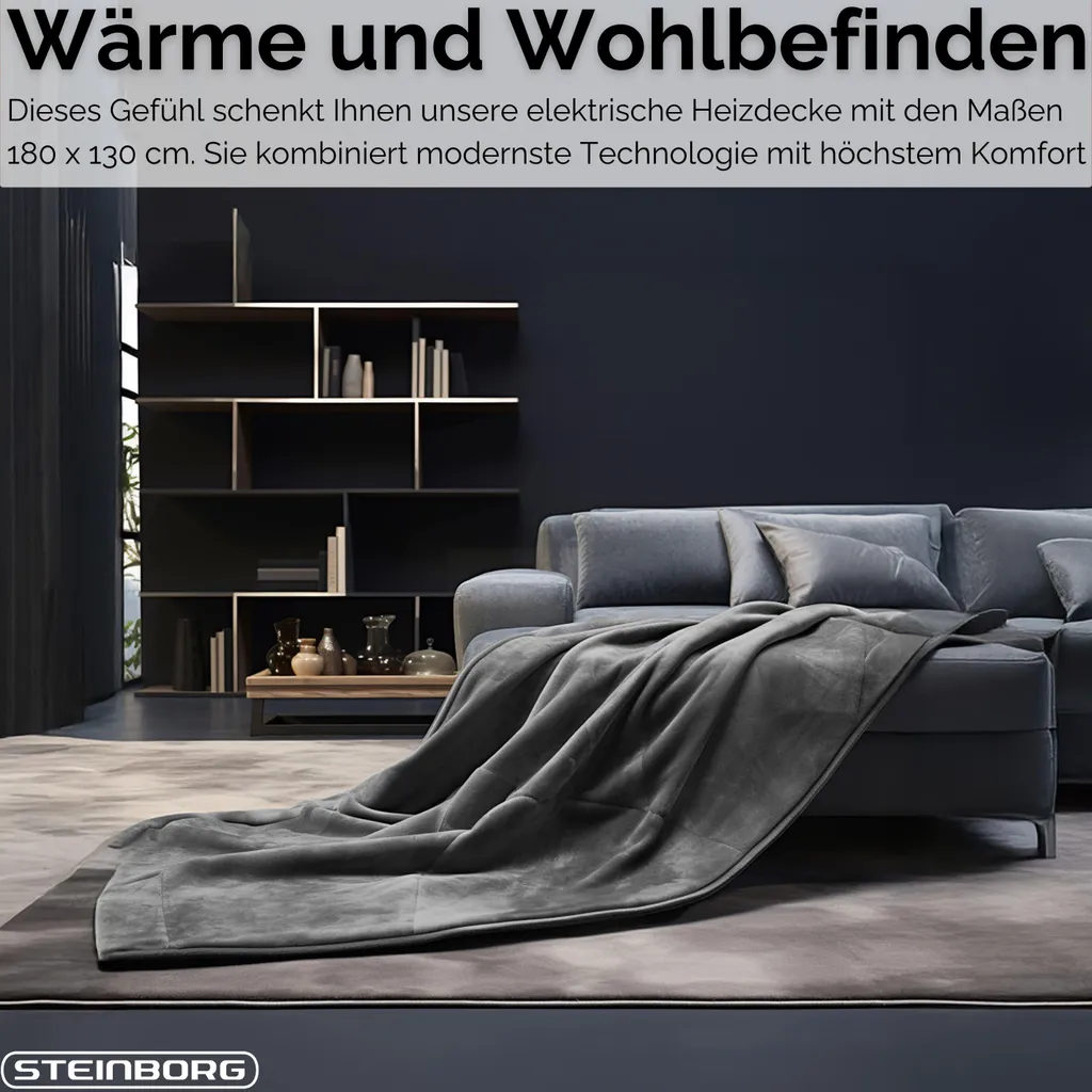 Coperta Termica Steinborg 180x130 | 160W Potenza e Timer Sicurezza - 5