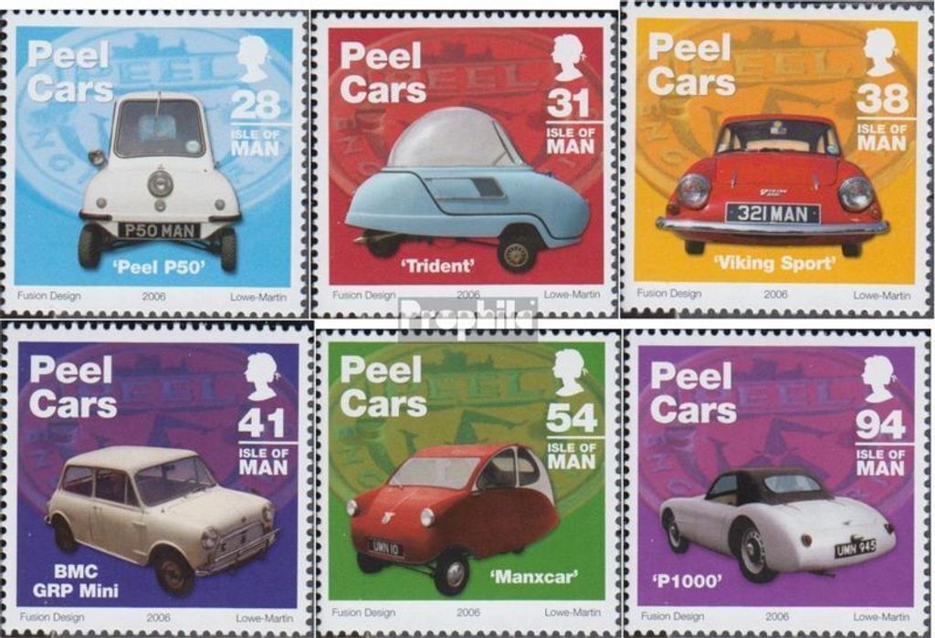 Briefmarken GB - Isle of Man 2006 Mi 1307-1312 (kompl.Ausg.) postfrisch Automobile aus Peel