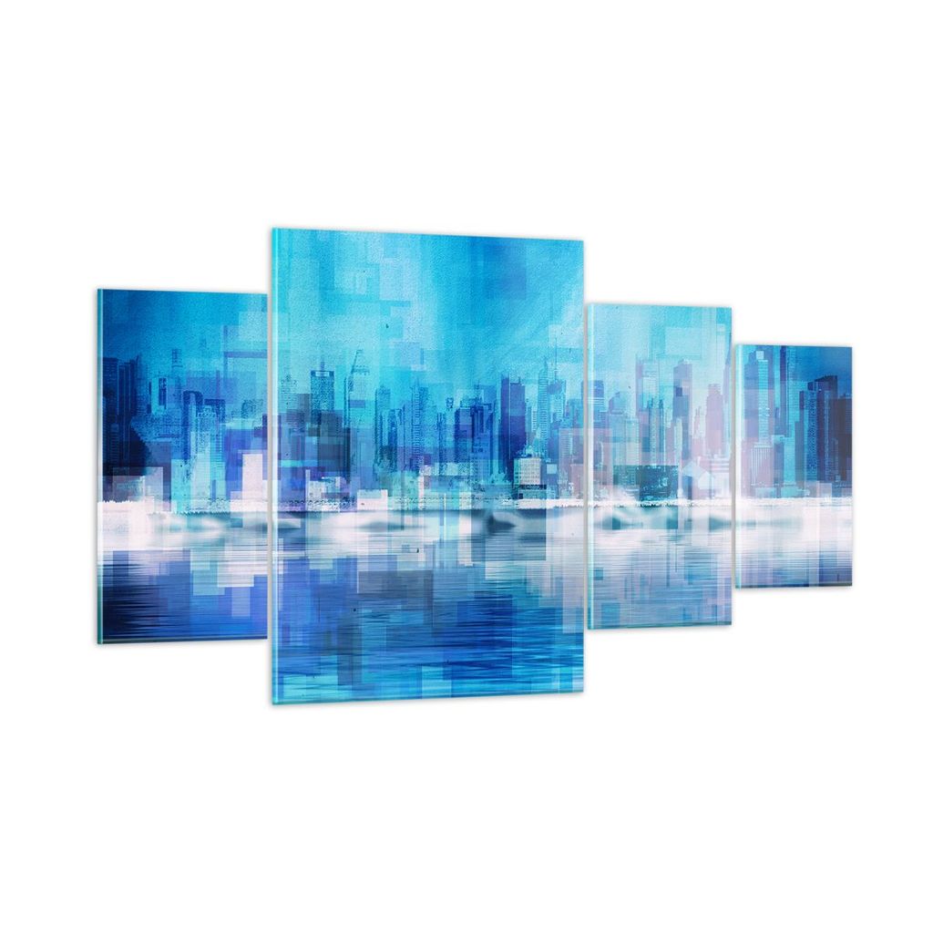Bilder auf glas - Stadt Aussicht Wasser - 160x90cm - Glasbilder - Wandbilder - Kunstdruck - zum Aufhängen bereit - Wanddekoration aus Glas - Glas ...
