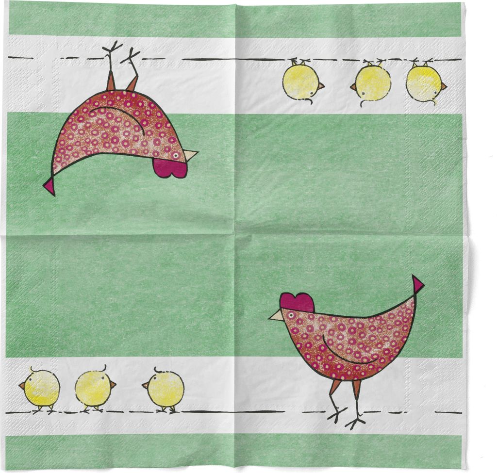 Sovie HOME Serviette Tiffy aus Tissue 33 x 33 cm, 3-lagig, 20 Stück - Ostern Küken Huhn