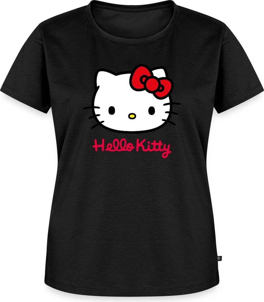 Spreadshirt Hello Kitty Klassisch Mit Schriftzug Frauen Premium T-Shirt, XL, Schwarz