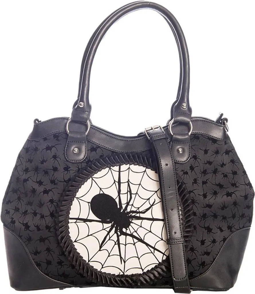 Sac à bandoulière en velours avec gemme et toile d'araignée - 2