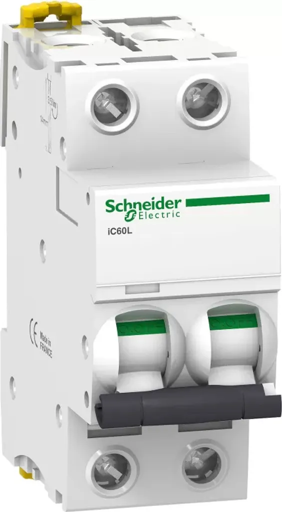 Disjoncteur iC60L 2P 0,5A A9F93270 Schneider avec courbe Z précise