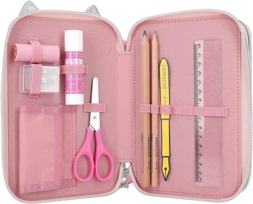 Trousse scolaire 3 compartiments Depesche TOPModel à trois zips - 11