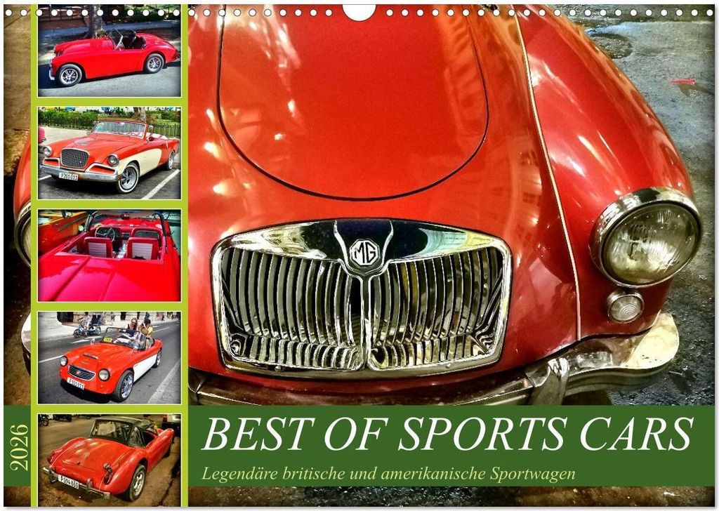 Best of Sports Cars - Legendäre britische und amerikanische Sportwagen (Wandkalender 2026 DIN A3 quer), CALVENDO Monatskalender