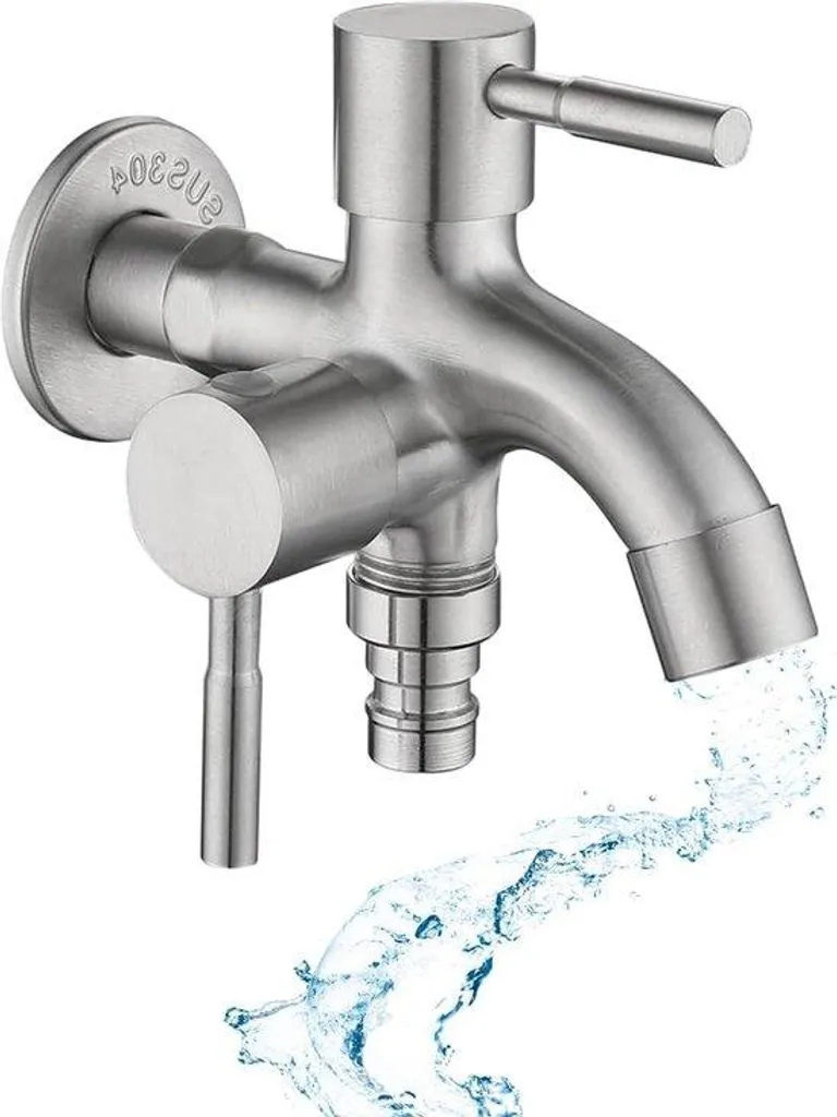 Robinet double 1/2 en acier inoxydable haute résistance anti-corrosion