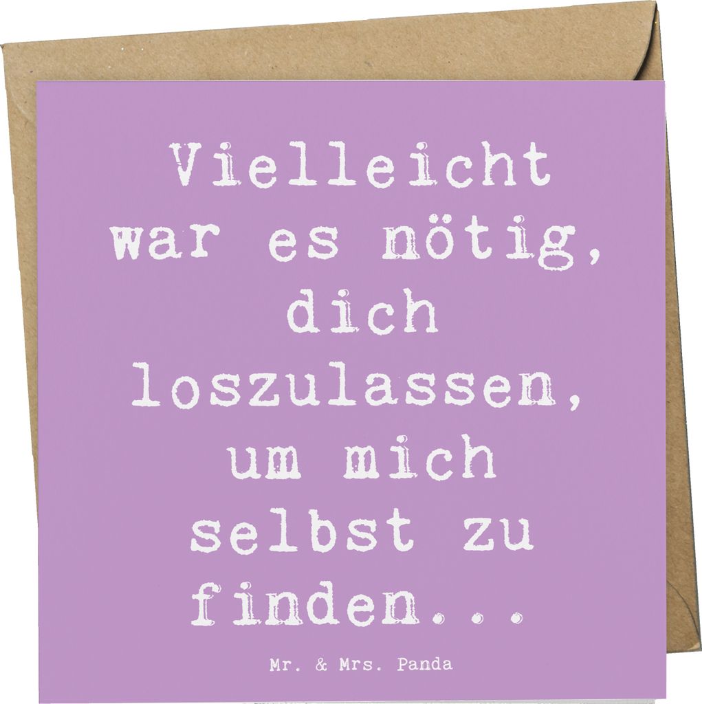 Mr. & Mrs. Panda Grußkarte Spruch Liebeskummer Selbstfindung - Lavendeltraum - Geschenk, Lächeln, Motivation, Gefühl, Hoffnung, handgefertigt, Z...