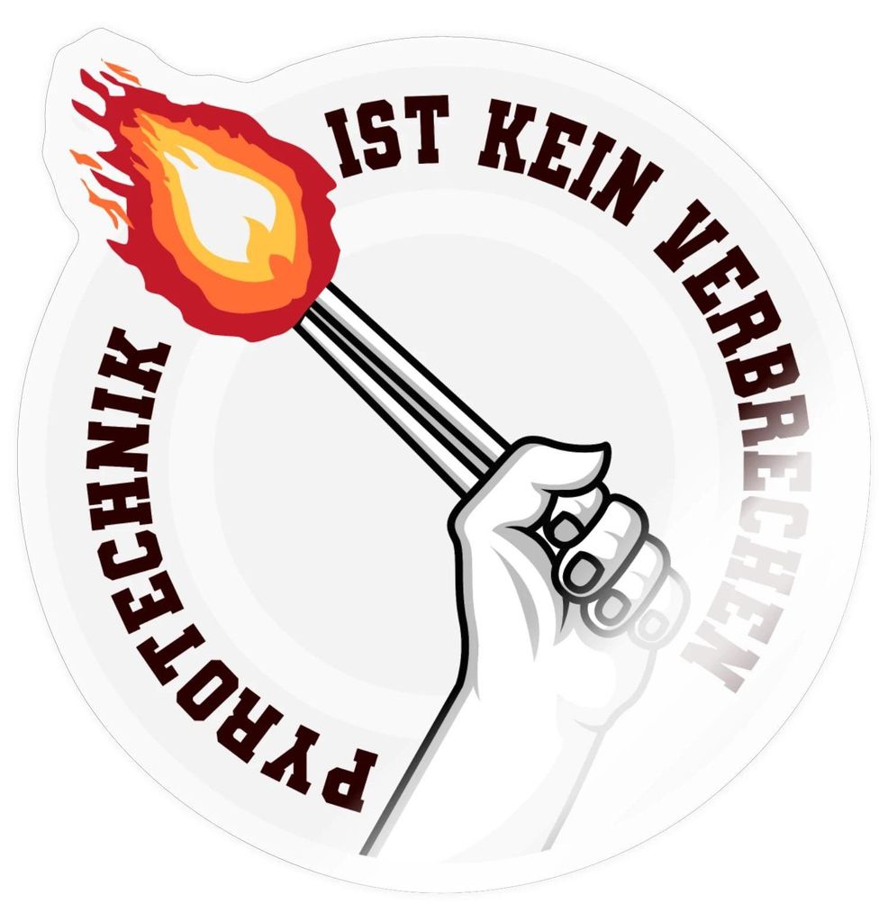 Spreadshirt Pyrotechnik Ist Kein Verbrechen Fußball Fan Stadion Sticker Aufkleber, 10 x 10 cm, Transparent glänzend