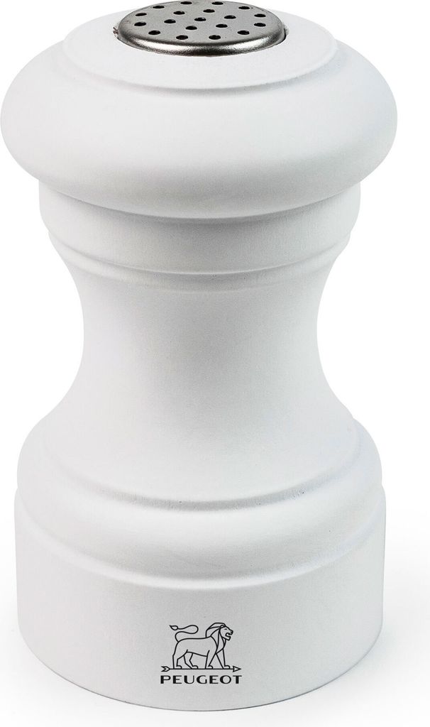 Peugeot Saveurs Bistro Salzstreuer Salz Streuer Gewürzstreuer Holz Matt Weiß 9 cm 29968