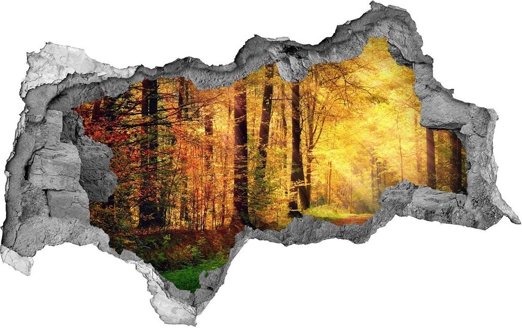Selbstklebender Loch-3D-Aufkleber 95x73 cm Wald im Herbst